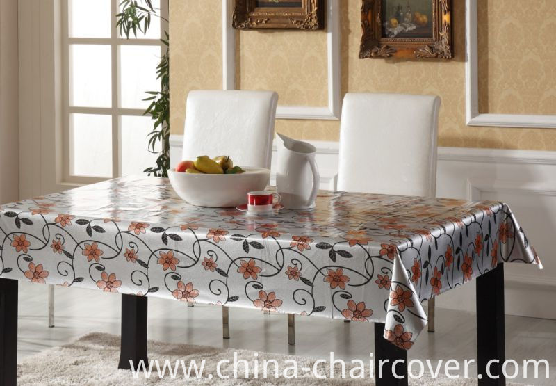 Hot Sale PVC Printed Tablecloth Double Side Glod Embossed Party Use